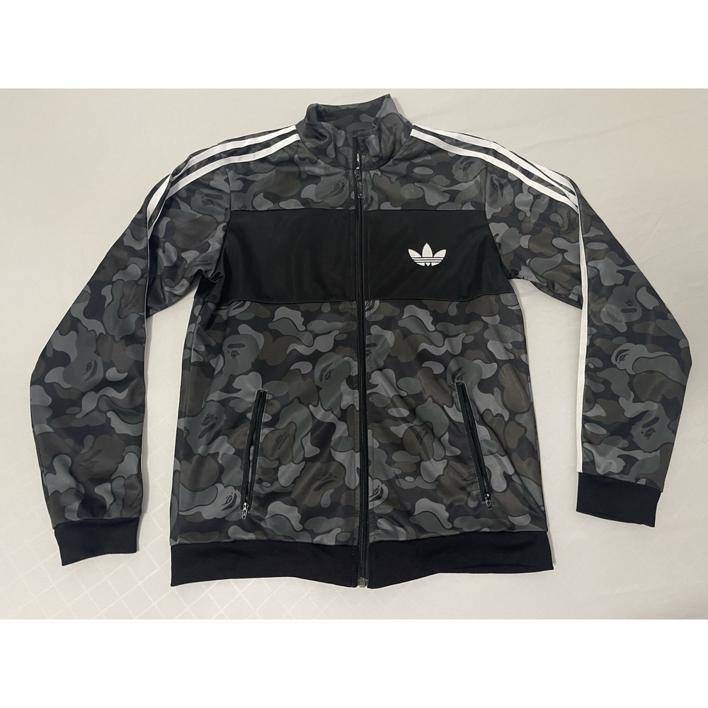 Bape X Adidas FireBird ABC Camo Black Track Jacket Mens Size Medium
